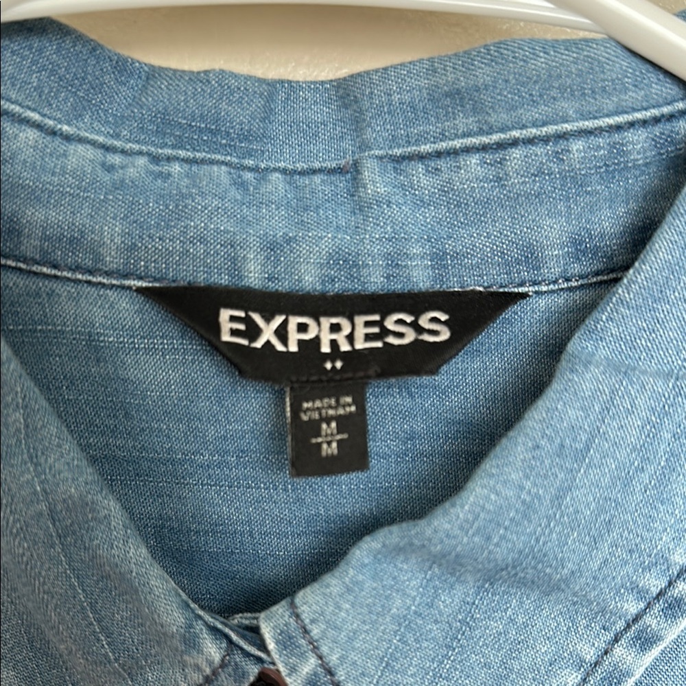 Express Blue Button Down Shirt - image 2